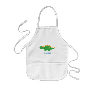 Tablier Enfant Dinosaure vert mignon de Stegosaurus pour des
