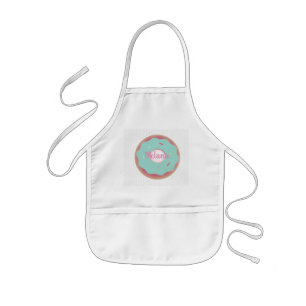Tablier Enfant Donuts de la boulangerie sarcelle d'ombre Nom pers