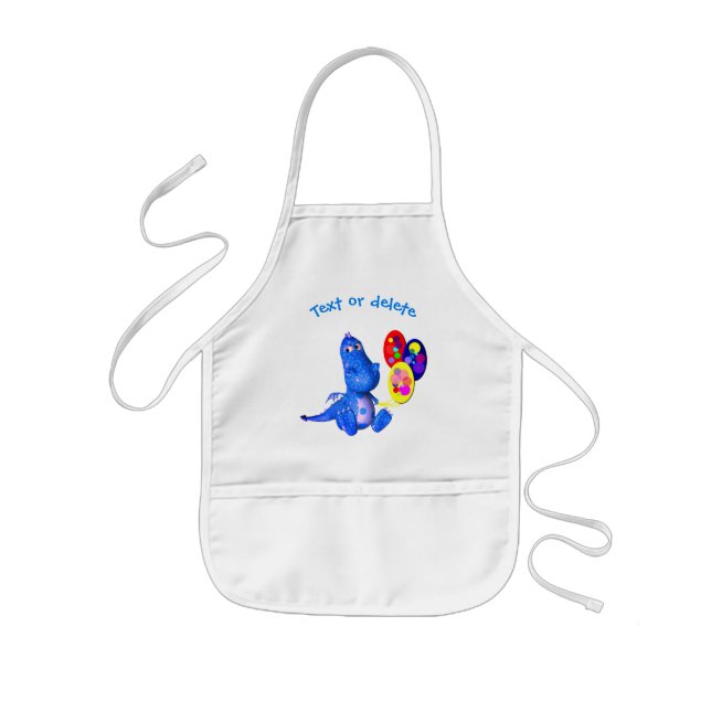 Tablier Enfant Dragon Et Ballons Bleus Cute Personnalisés (Devant)