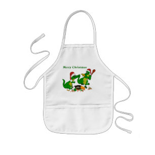 Tablier Enfant Dragons de Noël - aujourd'hui je veux cuisiner