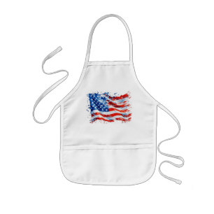 Tablier Enfant Drapeau américain USA Aquarelle 4 juillet