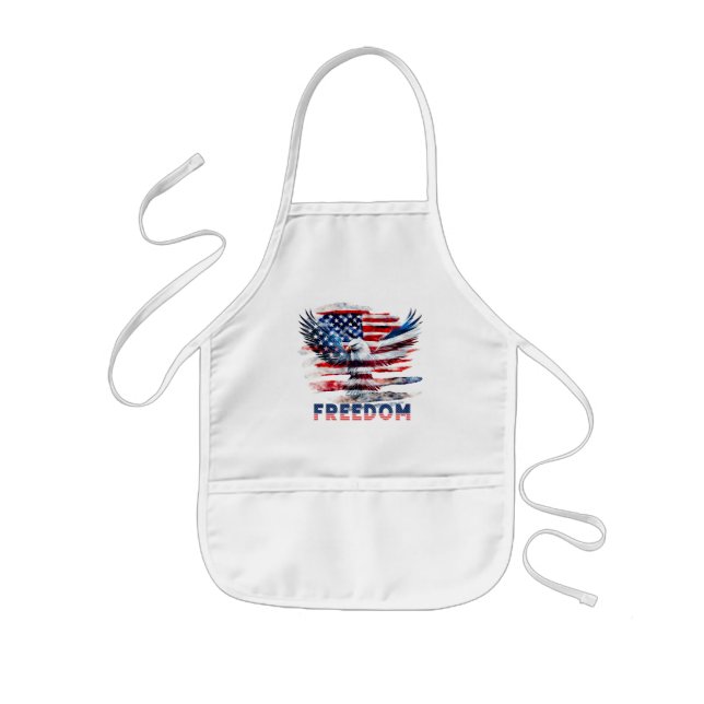 Tablier Enfant Drapeau et aigle des Etats-Unis.Liberté. (Devant)