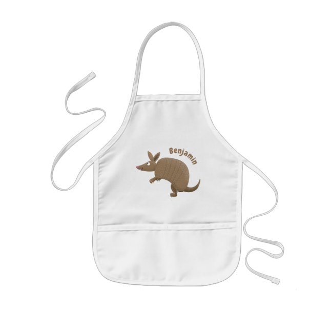 Tablier Enfant Drôle armadillo joyeux dessin animé (Devant)