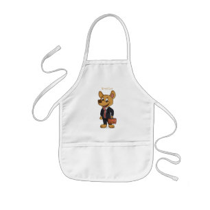 Tablier Enfant Drôle chien en costume d'entreprise dessin animé