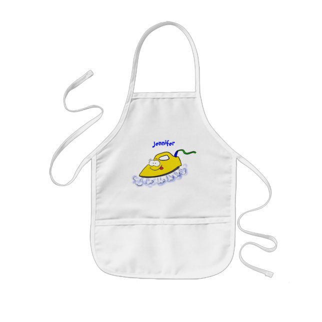 Tablier Enfant Drôle dessin animé linge de fer (Devant)