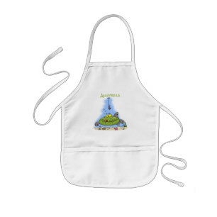 Tablier Enfant Drôle gras affamé poisson vert dessin de pêche