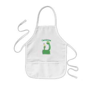 Tablier Enfant Drôle serpent vert avec caricature maraca