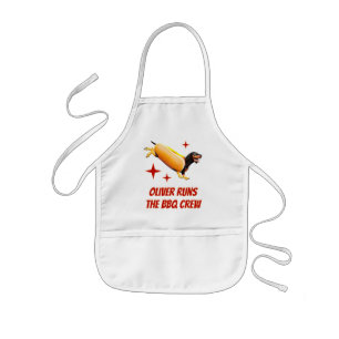 Tablier Enfant Équipage de BBQ de teckel personnalisé Drôle de ch