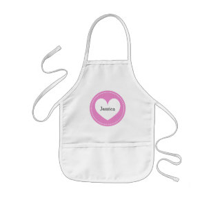 Tablier Enfant Espace coeur rose pour les enfants Personnaliser