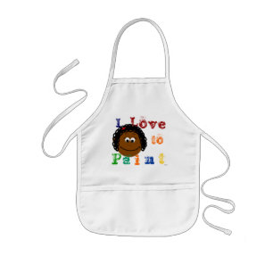Tablier Enfant Ethnic Girl Curly Black Hair Peinture
