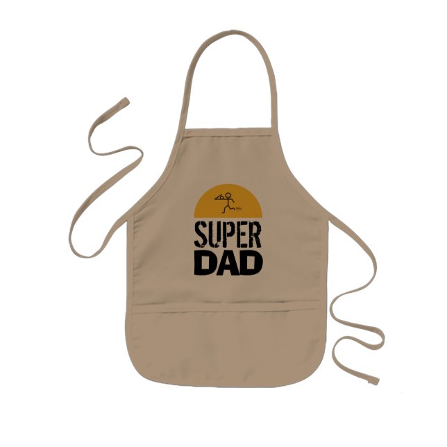 Tablier Enfant Fête des pères Design moderne "SUPER DAD" étoile (Devant)