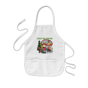 Tablier Enfant Fille blonde folle pour camper