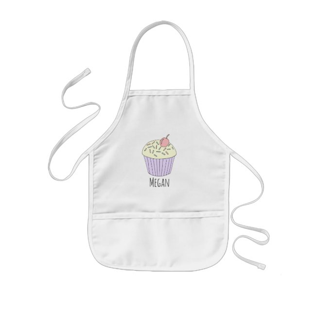 Tablier Enfant Filles Cool Cupcake Rose Muffin Baker (Devant)