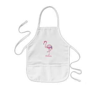Tablier Enfant Flamant rose d'été rose rose pour enfants personna