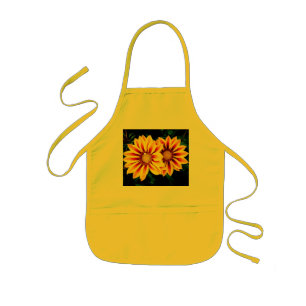 Tablier Enfant Fleurs jaunes, oranges et marron