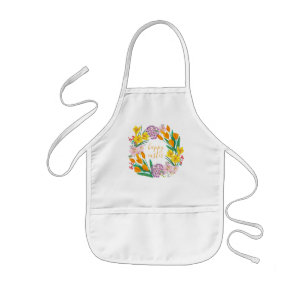 Tablier Enfant Fleurs printanières dessin de tulipe floral de Pâq