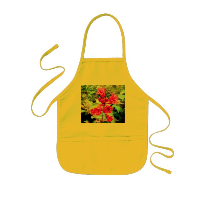 Tablier Enfant Fleurs roses (Devant)