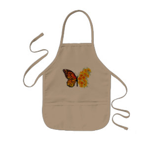 Tablier Enfant Flower Butterfly with Yellow California Poppy
