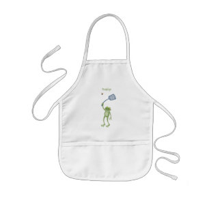 Tablier Enfant Funny green frog swatting fly cartoon