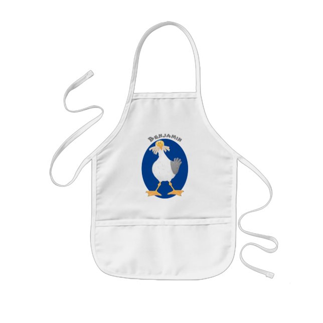 Tablier Enfant Funny seagull with French fries cartoon (Devant)