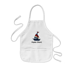 Tablier Enfant Garçon bleu/bronzage de voilier nautique