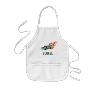 Tablier Enfant Garçons Moderne Hot Blue Racing voiture