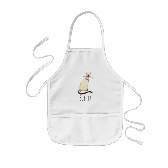 Tablier Enfant Girls Cute Siamese Cat Cartoon (Devant)