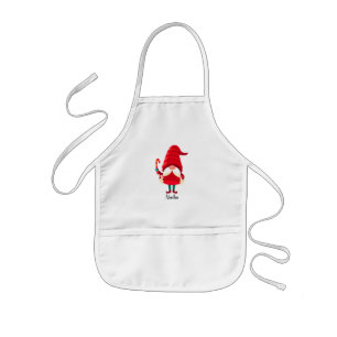 Tablier Enfant Gnome De Noël Tenant Un Sucre de canne