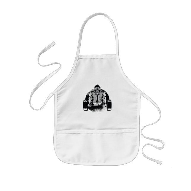 Tablier Enfant Gorille Fort Pompe les Muscles (Devant)