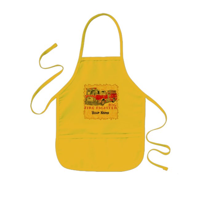 Tablier Enfant Grand Camion Pompier Apron (Devant)