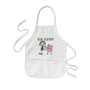 Tablier Enfant Grande Soeur Avec T-shirts et cadeaux Petite Soeur