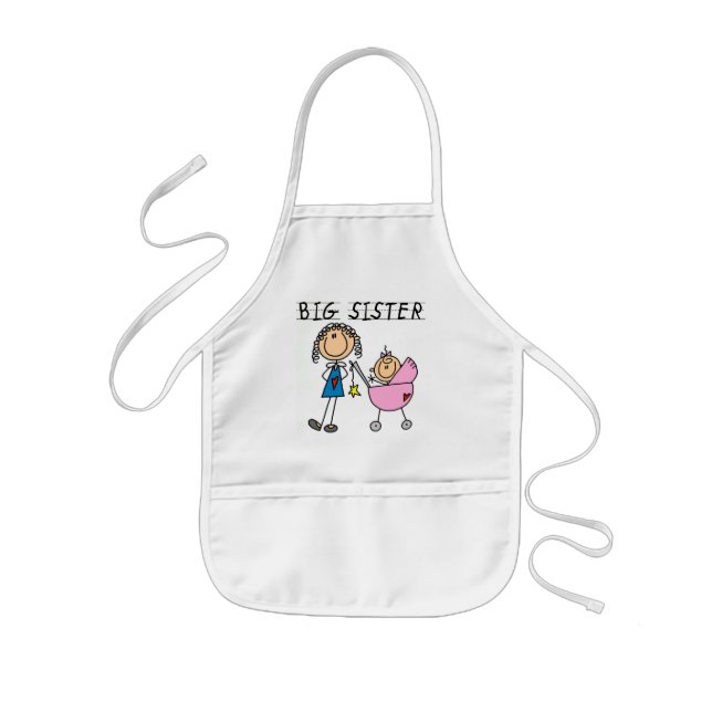 Tablier Enfant Grande Soeur Avec T-shirts et cadeaux Petite Soeur (Devant)