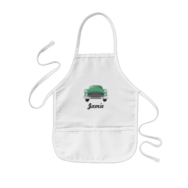 Tablier Enfant Green Mean Retro Voiture Boy's Birthday (Devant)