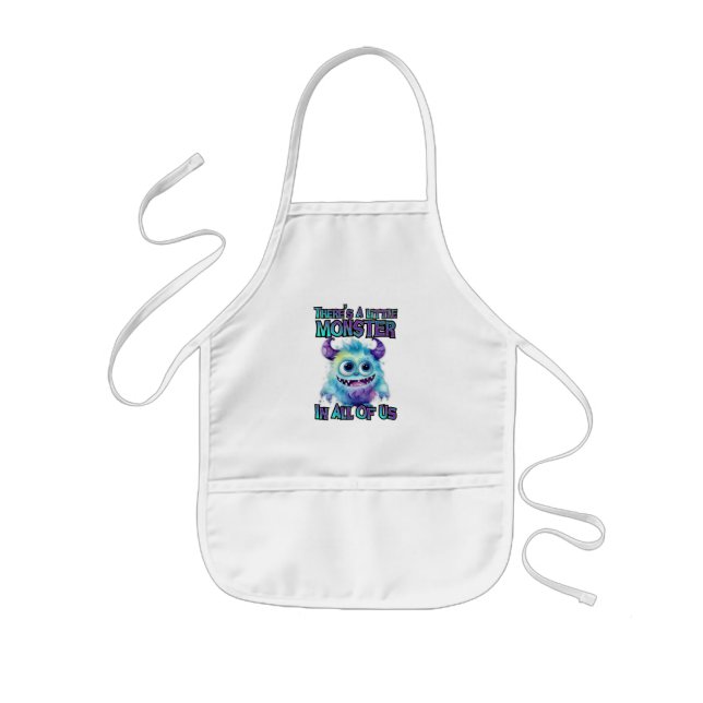 Tablier Enfant Halloween mignonne pourpre monstre (Devant)