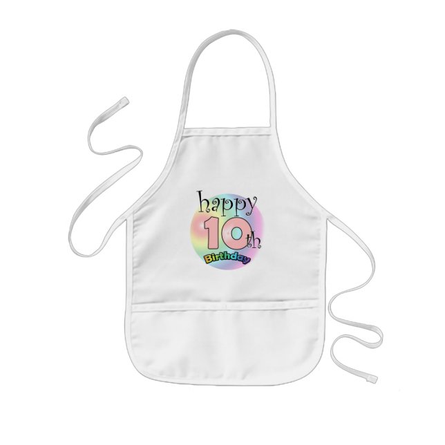 Tablier Enfant Happy 10th Birthday (roze) (Devant)