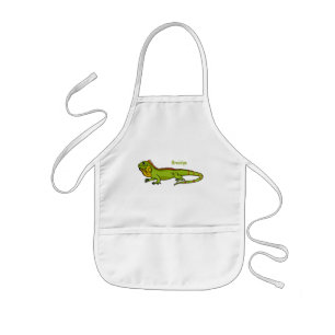 Tablier Enfant Happy green iguana cartoon