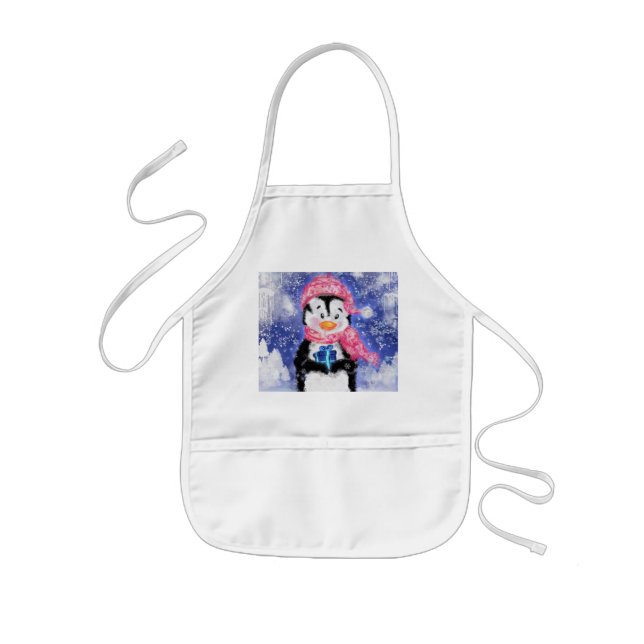 Tablier Enfant Happy Penguin - Noël - (Devant)