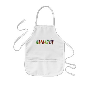 Tablier Enfant Hawai'i Letters - Fun Bright Hawaiian Luau Cook