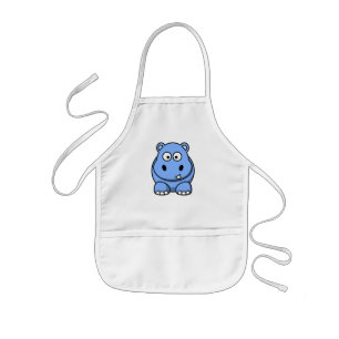 Tablier Enfant Hippo bleu mignon