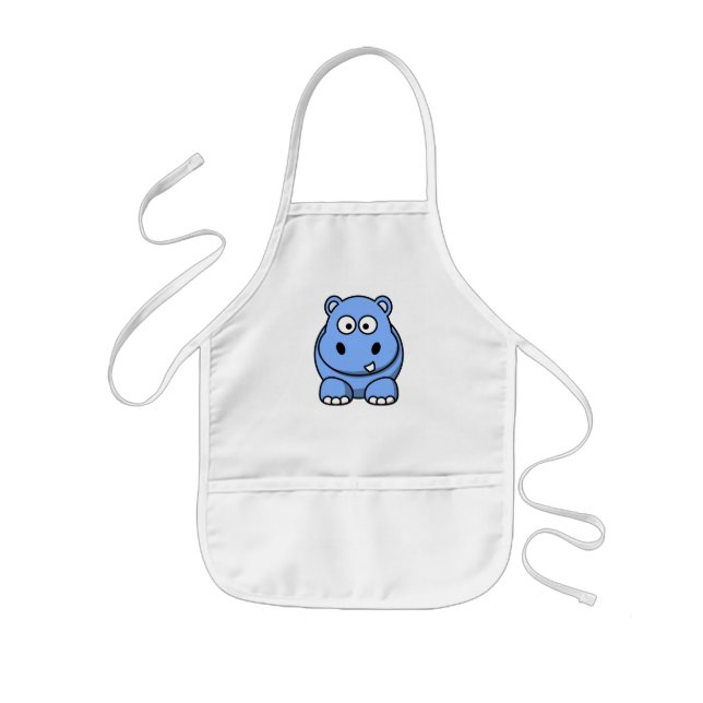 Tablier Enfant Hippo bleu mignon (Devant)