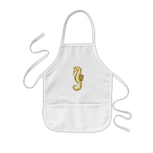 Tablier Enfant Hippocampe Polygonal Or