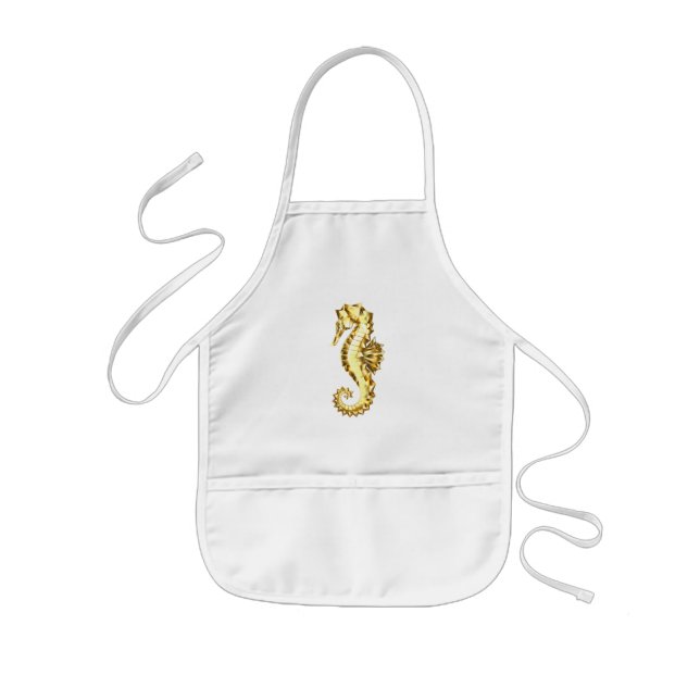Tablier Enfant Hippocampe Polygonal Or (Devant)