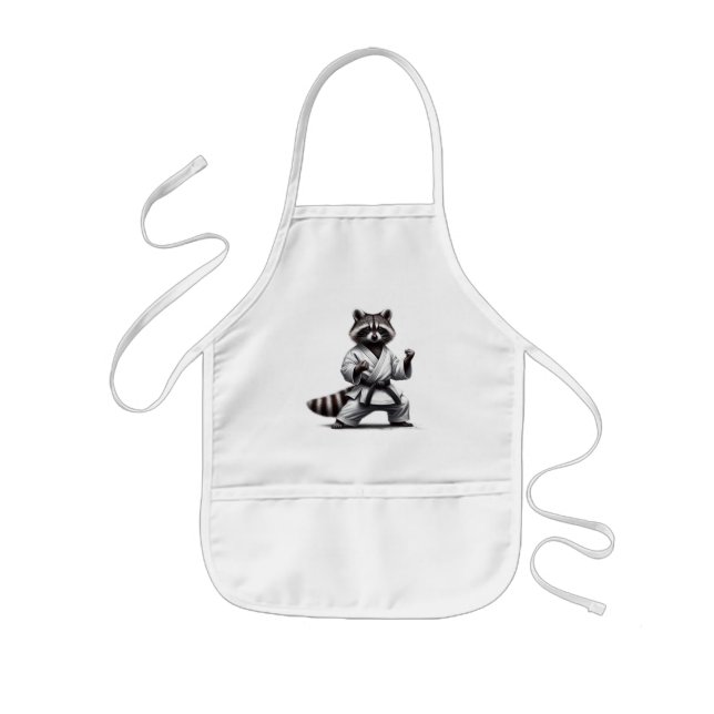 Tablier Enfant Humour animal amusant Raccoon Arts martiaux (Devant)