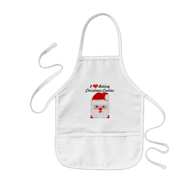 Tablier Enfant I Love Baking Christmas Cookies Père Noël Apron (Devant)