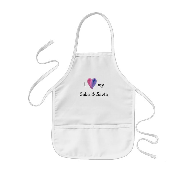 Tablier Enfant I Love My Saba and Savta Apron (Devant)
