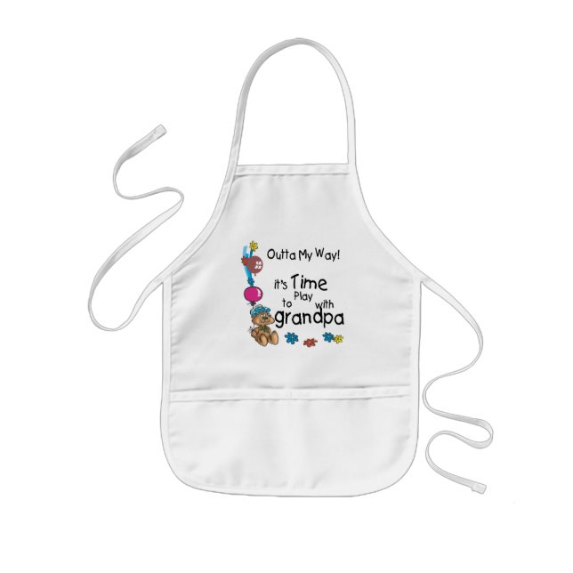 Tablier Enfant Il est temps de jouer avec grand-père (Devant)