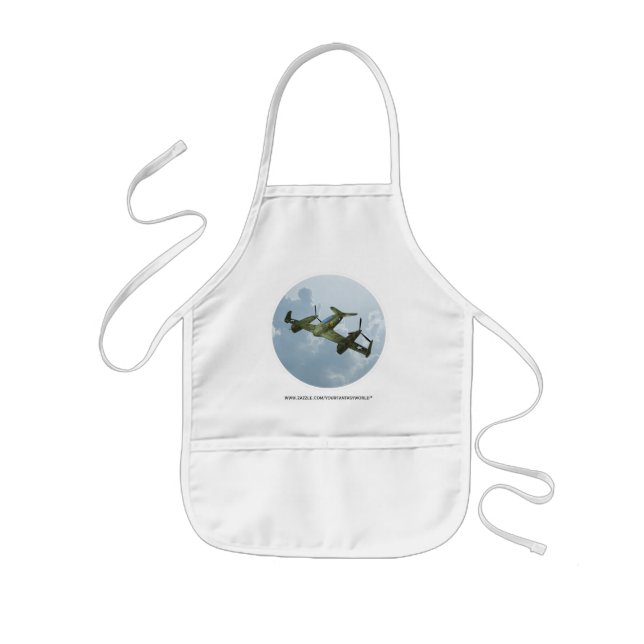 Tablier Enfant Illustration d'aviation militaire de vol de warbir (Devant)