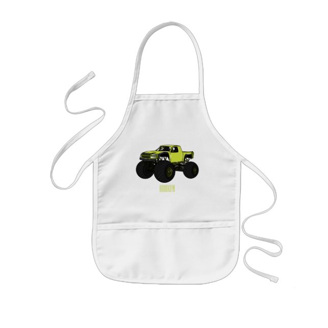 Tablier Enfant Illustration de camion monstre (Devant)