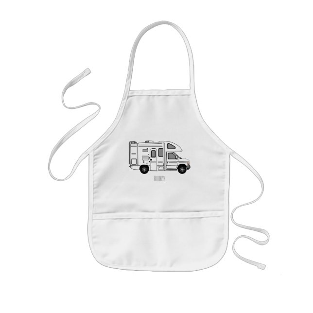 Tablier Enfant Illustration de dessin animé Campervan (Devant)