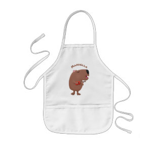 Tablier Enfant Illustration de dessin animé de capybara ukulele